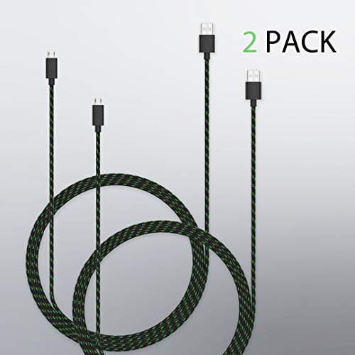 Кабел за зарядно устройство за контролер TALK Works за Xbox One - 2 опаковки 10-фута кабел за зареждане Micro USB