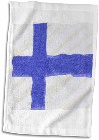 3dRose Florene Гръндж - Изображение на знамето на Финландия в стил гръндж - Кърпи (twl-234483-1)