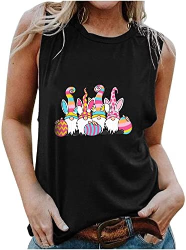 Великденски Ризи за Жени, Празнична Тениска Без Ръкави, Забавни Великденски Сладки Джуджета, Майк, Ежедневни Летни Тениски с Кръгло Деколте 2023