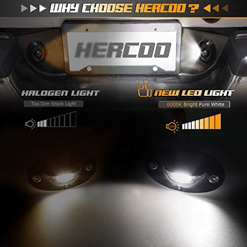 HERCOO led Фенерче за осветление регистрационен номер Обектив Гнездо за обратно виждане Фенер Теглене на Кабели Косичка Черен