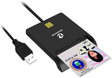 ZOWEETEK CAC Card Reader Military, на четец за смарт карти DOD Military USB Common Access CAC, Съвместим с Windows, Mac
