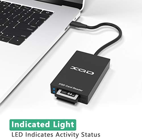 Четец на SD-карти XQD, Адаптер за карта с памет, USB C 2 в 1, Висока скорост на четене и запис на 5 Gb/сек за XQD2.0, четец