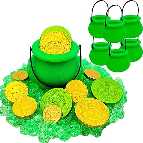 Котли Chochkees Green Candy Cauldron, Аксесоари за декорация на партита, Катедралата Св. Патрик, 3 инча (6 опаковки)