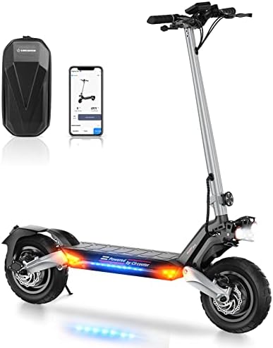 Електрически скутер Circooter за възрастни с умен приложение мотор с мощност 1600 W / 800 W, максимална скорост 28 км / ч, запас на хода 31/25 мили, 10-инчов вездеходные гуми, сертиф