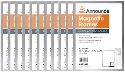 ОБЯВЯВАНЕ на Магнитни рамки AA01845 формат А3 - Сребрист (опаковка от 10 броя)