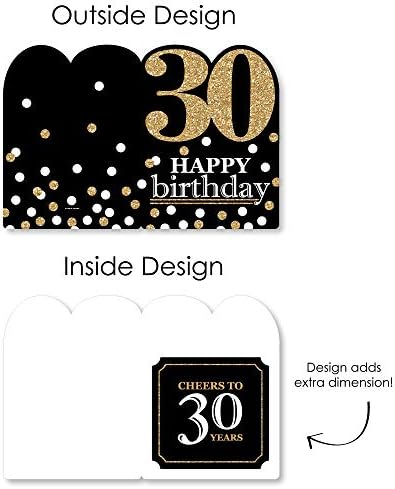 Голяма точка за щастие на 30-ия рожден ден за възрастни - Златна - Поздравителна картичка честит рожден Ден - Гигантска