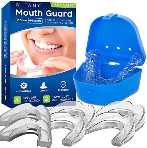 Устата охрана Wifamy за нощно стискивания на зъбите, Sport Атлетик, Избелващ тава, В това число 4 редовни и 2 Подкрепено