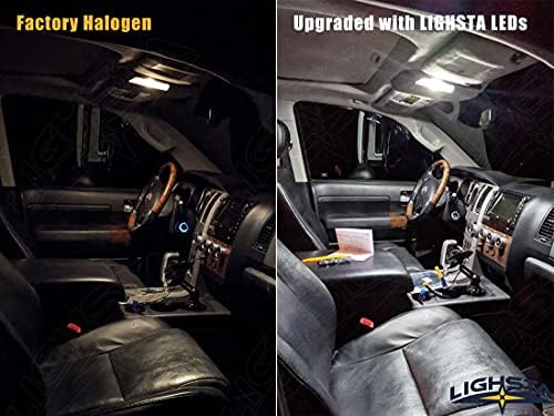 LIGHSTA 8ШТ Супер Ярък Бял Комплект Вътрешно led осветление за Hyundai Elantra 2017 2018 2019 2020 2021 2022 + Осветление на регистрационния знак и Инструмент за инсталиране