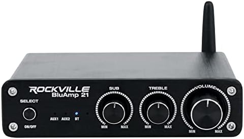 Rockville BLUAMP 21 Черен С 2.1-Канален Bluetooth Домашен Аудиоусилитель-Приемник