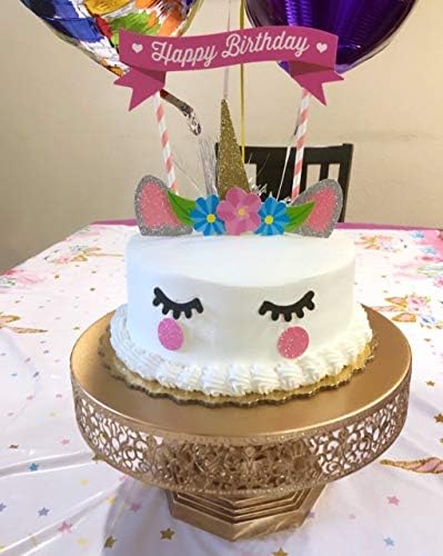 Честит Рожден Ден Торта Topper Еднорог Торта Флаг Рожден Ден на Доставка Украса на Торта за Детски Рожден Ден