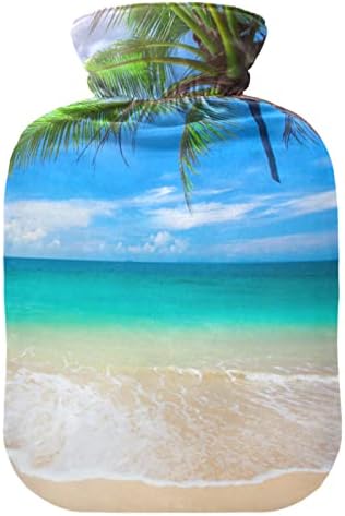 Бутилки с гореща Вода с Капак Tropical Palm Beach Чанта за топла Вода за Облекчаване на Болката, Деца и Възрастни, Чанта за