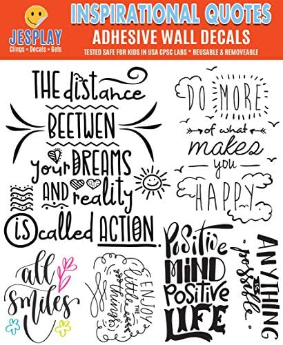 Самозалепващи Стикери за стена с Вдъхновяващи цитати - за Многократна употреба Стикери За декор на стаята, Необичайни Шрифтове, Цветни Букви и Вдъхновяващи послан?