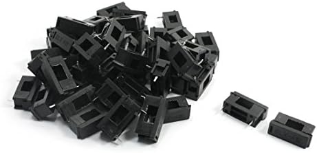 uxcell 50шт BLX-A Черна Пластмасова Закопчалка за печатната платка 5 x 20 мм Държач на предпазителя