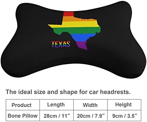 Карта на щата Тексас, с ЛГБТ-Розови Флага, Автомобилната въздушна Възглавница за врата, 2 бр, Дишаща Възглавница за