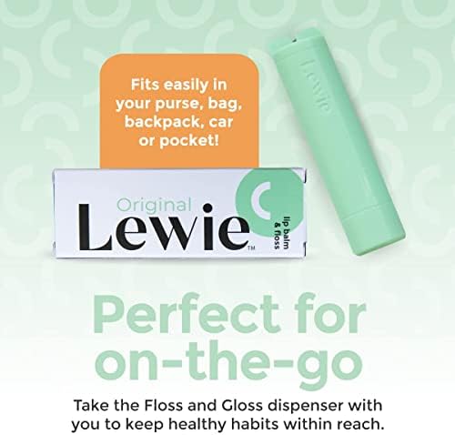Lewie Floss & Gloss - конец за Зъби и балсам за устни 2 в 1 опаковка - конец за Зъби с вкус на дървени въглища