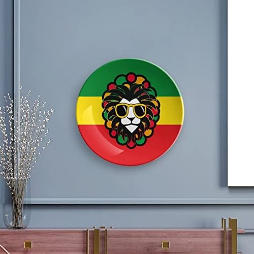 Lions Очила Ямайка Rasta Забавно Декоративна Чиния от Костен Порцелан Кръгли Керамични Плочи плавателни съдове