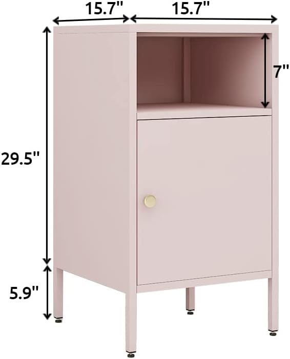Метално шкафче WISUNO, приставной масичка, нощни шкаф за съхранение като, регулируем рафт, за да спални, хол, кухня,