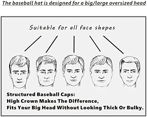 MUNULA Oversize XXL бейзболна шапка с Висока Корона, Големи Шапки за Мъже, Шапка за Татко, Регулируем Однотонная