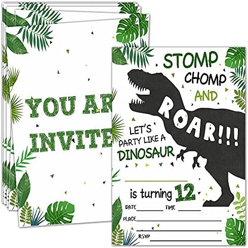 Покани за парти в чест на 12-годишнината от укебобо в пликове, Покани на парти в чест на рождения Ден на Динозавъра,
