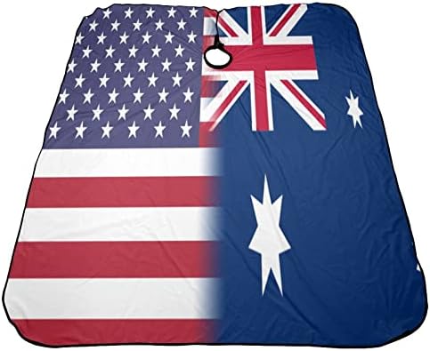 Наметало за Рязане под Флаг на Америка и Австралия, Престилка За Стригане, Салонная Наметало 55x66 Инча,