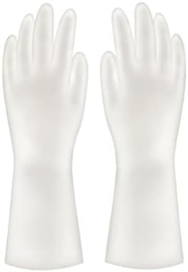 N/A 6 Чифта Непромокаеми гумени латексови ръкавици за миене на съдове Кухненски Силни Инструменти за почистване На дома (Цвят: както е показано, размер: голям)