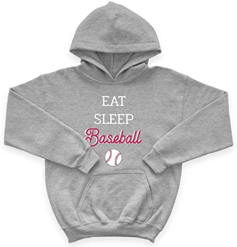 Eat Sleep Бейзболна Детска Hoody отвътре с гъба - Спортна Детска hoody с качулка - Hoody с принтом за деца