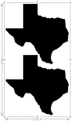Стикер на щата Тексас LiteMark | Светоотражающая Черна 2,5-Инчов Texas Стикер| Каска, Шлем, Кутия за инструменти, Камион - Опаковка от 2