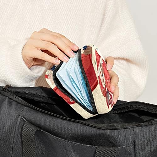 Чанта за съхранение на Хигиенни Кърпички ORYUEKAN, Преносими Многократна употреба Менструални Тампони джоб, Чанта за Съхранение на Тампони за Жени и Момичета, Коледа Ca