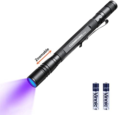 Ултравиолетово Фенерче COSMO 395nm, Scalable Писалка, Фенерче Blacklight с батерии 2xAAA, Ултравиолетово Фенерче,