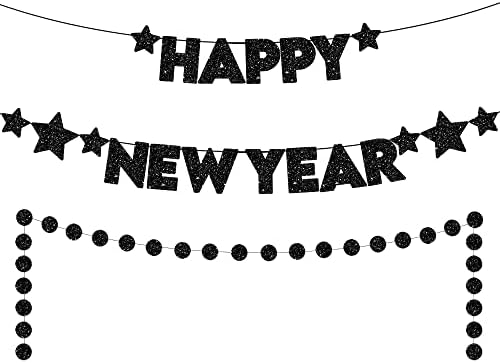 Нова година Подпори за фотосесия 2023 - Опаковка от 30 броя | Блестящ банер честита Нова година | Комплект балони честита Нова година | Подпори за фотосесия в навечериет
