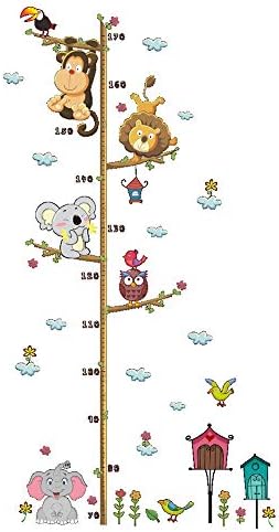 AIKENR Етикети С височина от Стикери За Стена, 11,8 см x 35,4 см Маймуна, Лъв, Слон Птици Коала Животни Измерване