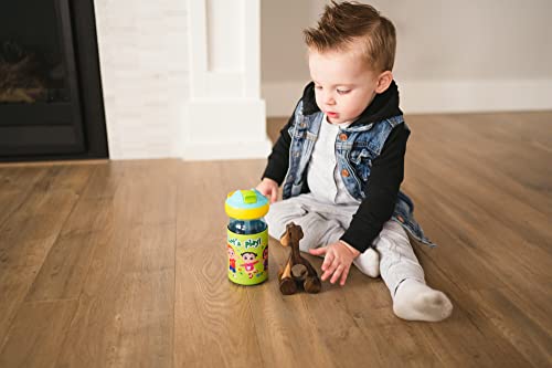 Детска бутилка за вода The First Years Chill & Sip Cocomelon - Изолирани сламени чаши за деца с панти капак