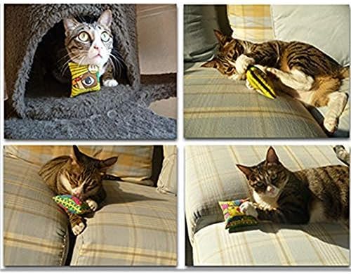 Играчки за котки с пълнеж от коча MAYA, Мультяшная Квадратна Възглавница, Китен, Играчка за ухапване от Котка, за домашни любимци - 3 опаковки