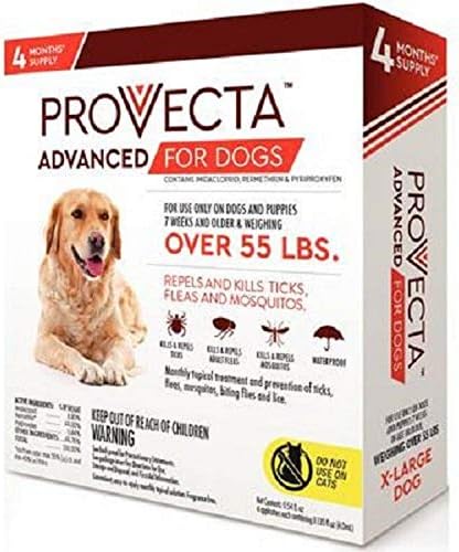Provecta 4 Doses Advanced за кучета, X-Large/с Тегло над 55 паунда, Червен (063339)
