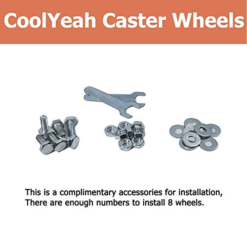 CoolYeah 3-инчов Въртящи колела от PVC с въртяща се плоча, индустриални ролки премиум-клас за тежки условия на работа (комплект