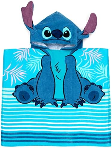Пончо с качулка за детска баня /басейна/плажа Jay Franco Дисни Lilo & Stitch - Супер Мек и Впитывающее Памучни