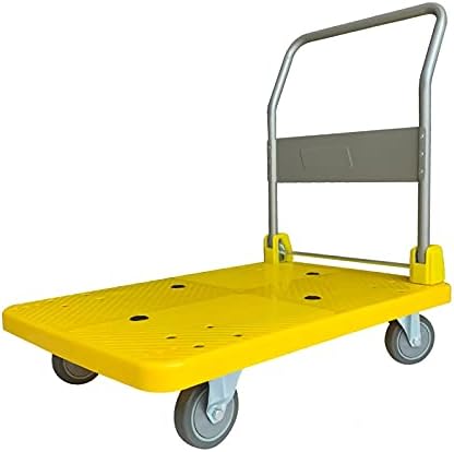 Сгъваема ръчна количка на платформата HNHYNSY с метална дръжка и въртящи се колела, Безшумно перемещающаяся