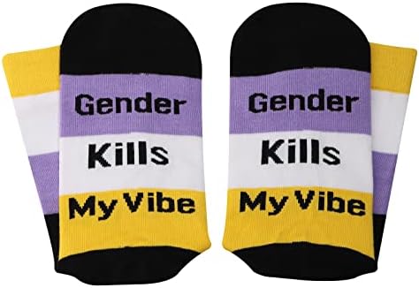 JNIAP 2 Двойки Небинарных Чорапи Pride Небинарные Подаръци Пол Убива Ми Атмосферата на ЛГБТ Небинарный Подарък