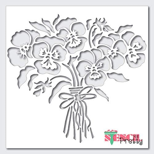 Шаблони за букета цветя в селски стил-Добрите Винил листа в голям размер за рисуване върху дърво, над платното,