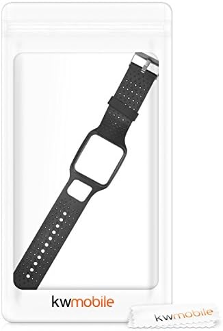 Каишка за часовник kwmobile е Съвместим с TomTom Runner 1 / За мультиспорта - Сменяеми силикон каишка за часовник - Черен