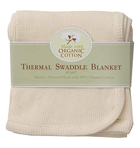 Топло /Вафельное Пеленальное одеяло TL Care 30 x 40 см от Органичен памук, естествен цвят, Мека, дышащее, за момчета