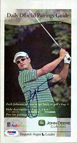 Програма PSA 5.5x10.5 с автограф на Зак Джонсън /DNA V56040 - Списания по голф с автограф