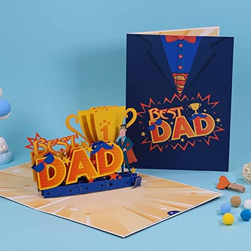 FAMYGFT Всплывающая Картичка за Деня на Бащите,най-Добрият татко 3D Всплывающая Картичка за Деня На Бащите