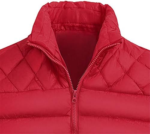 Якета Мъжки Ватирани Якета Есен-Зима Упаковываемая Лека Парк джоб С Подплата на Палтото Червен Цвят