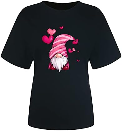 Ризи за Свети Валентин, Женска Тениска с Надпис Love Heart Gnome Графична Тениска, Подарък За Свети Валентин е Забавна