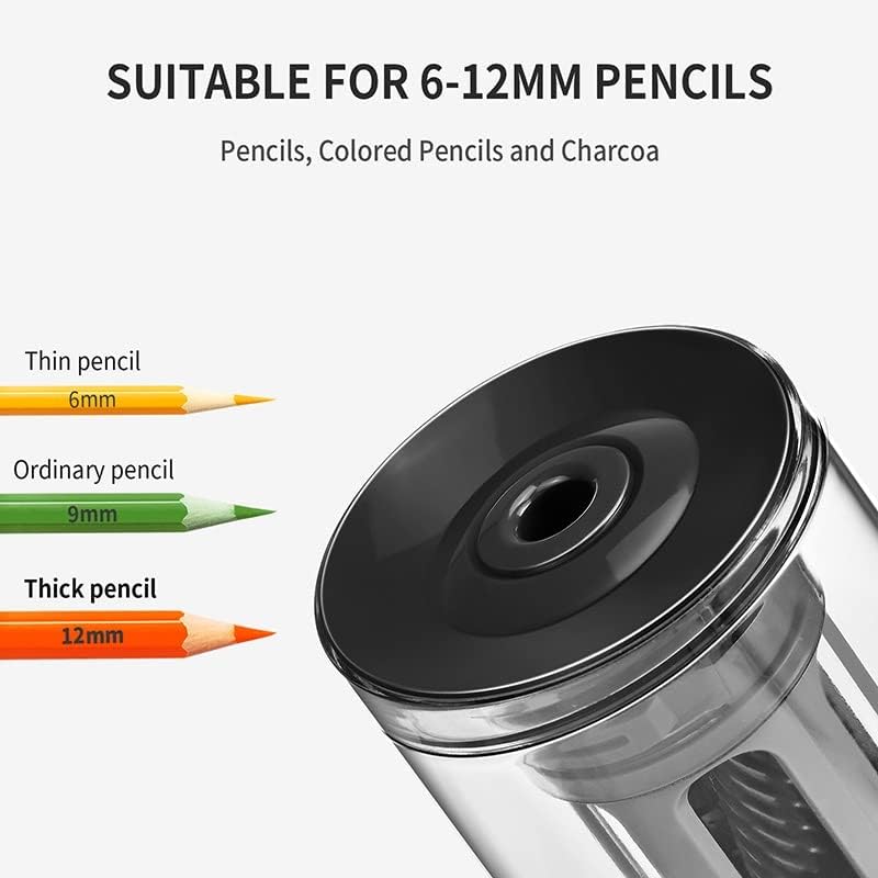 SXNDP Електрическа Острилка за моливи Голяма Тежкотоварни 6-12 мм Цветна Ръчна USB-острилка за детски канцеларски материали (Цвят: D, размер: 9,3 * 17,9 см)