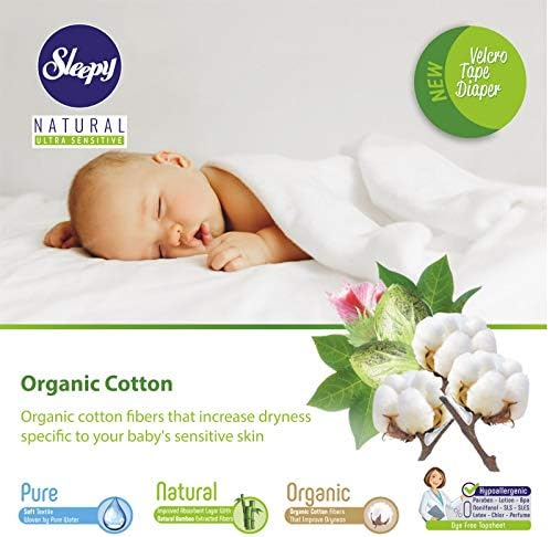 Естествени пелени Sleepy Размерът на 7 - Органични Памперси От высокоабсорбирующего и хипоалергенни бамбук Бебешки Пелени за момичета и момчета - за Еднократна употре