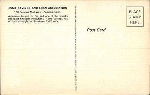 Асоциация на домашните спестявания и заеми Помона, Калифорния, КАЛИФОРНИЯ Оригиналната реколта картичка