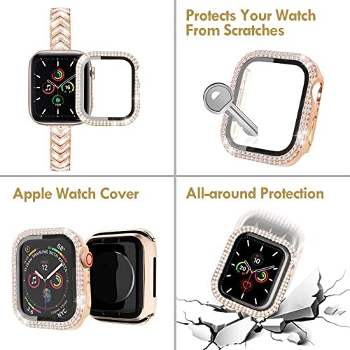 Гривна RECONMO Bling, съвместим с каишка на Apple Watch 44 мм, с кристали, Тънка каишка със стрелка за Apple Watch Band Series