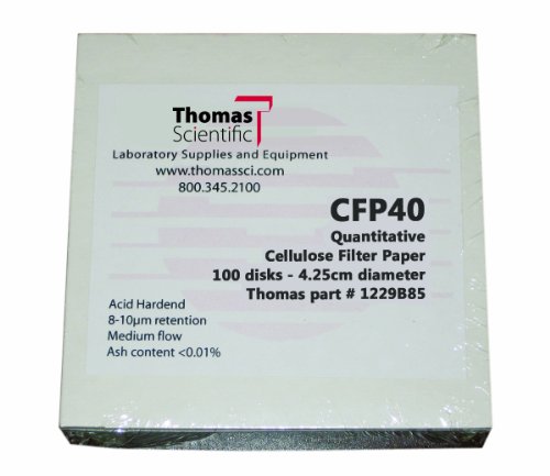 Филтърна хартия за количествено определяне на целулоза Thomas CFP40-070, с диаметър 7 см, 8-10 микрона, Средният оборот,